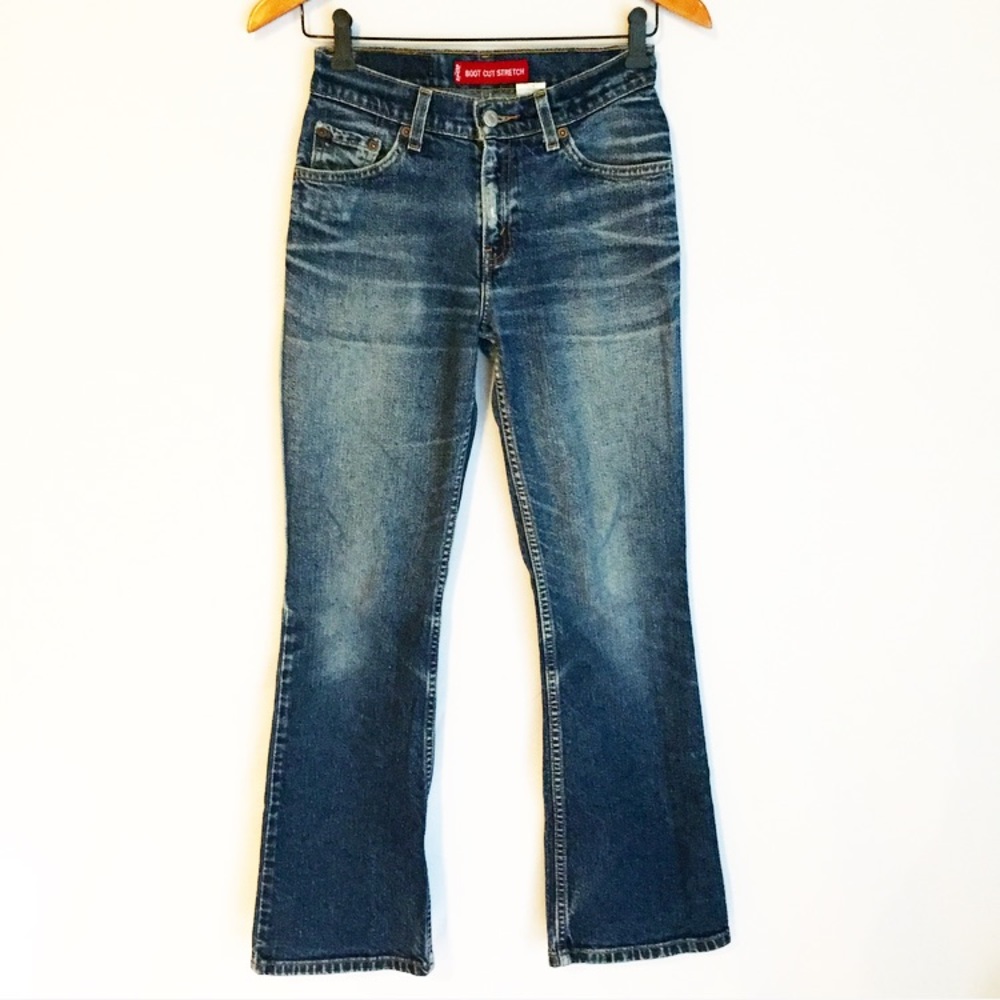 Vintage Levi’s 517 boot cut slim dark wash jeans